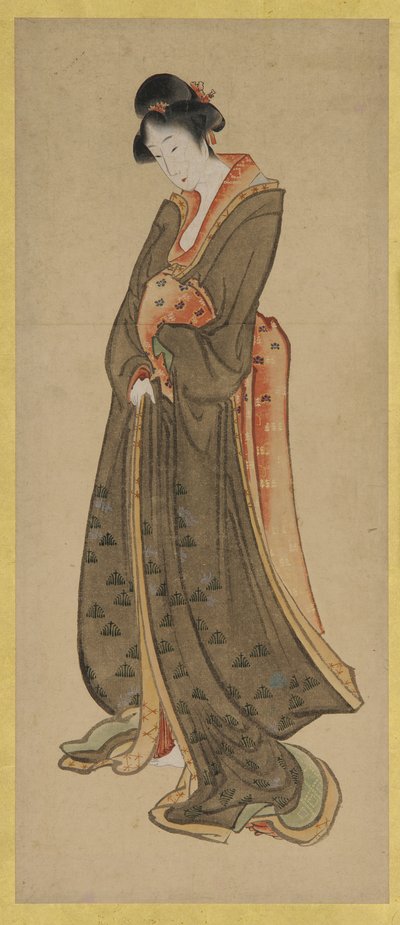Egy magas lány álló alakja, 18. század vége-19. század eleje. alkotó: Katsushika Hokusai