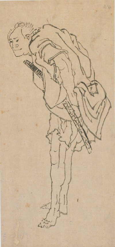 Álló ember, 18. század vége-19. század eleje. alkotó: Katsushika Hokusai