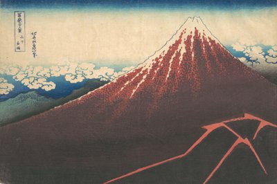 Vihar a Fuji-hegy alatt Sanka no haku u, a Thirty6 Views of Mount... sorozatból, kb. 1830-32. alkotó: Katsushika Hokusai