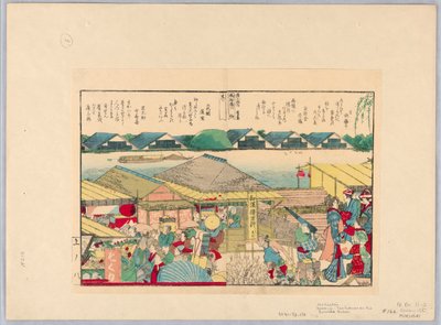 Teaház a Sumida-folyó partján alkotó: Katsushika Hokusai