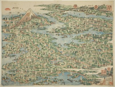 A Tokaido híres helyei egy nézetben (Tokaido meisho ichiran) alkotó: Katsushika Hokusai