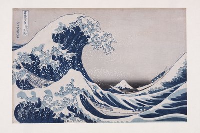 A mélytengeri hullám ürege Kanagawánál (Kanagawa-oki nami ura) (színes fatömbnyomat) alkotó: Katsushika Hokusai