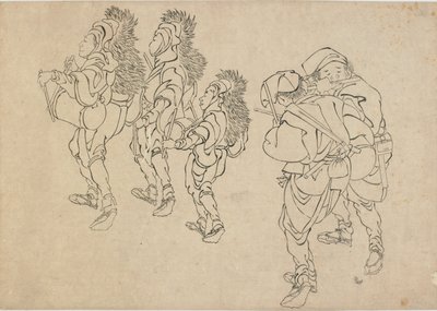 Oroszlántánc, 18. század vége – 19. század eleje. alkotó: Katsushika Hokusai