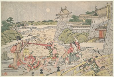 A negyvenhét R?in hűséges ligája (Csusingura), III. felvonás: Bannai és emberei megtámadták Kampeit alkotó: Katsushika Hokusai