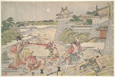 A 47 ronin hűséges szövetsége (Chūshingura), III. felvonás: Kampeit megtámadja Bannai és emberei alkotó: Katsushika Hokusai