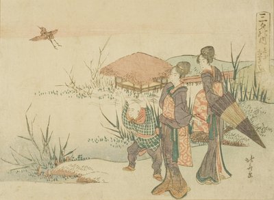 A mocsár, ahol a szalonka repül (Shigi tatsu sawa), a "Három esti versek (Sanseki no uchi)" sorozatból alkotó: Katsushika Hokusai