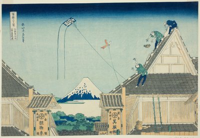 Kotosurugacho Mitsui Mise Ryakuzu, a Fuji ROCKEI Teirtyushitól)” alkotó: Katsushika Hokusai