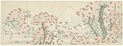 A Fuji-hegy virágzó cseresznyefákkal alkotó: Katsushika Hokusai