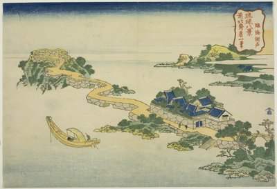 A tó hangja Rinkaiban (Rinkai kosei), a "Ryukyu-szigetek nyolc képe (Ryukyu hakkei)" sorozatból alkotó: Katsushika Hokusai