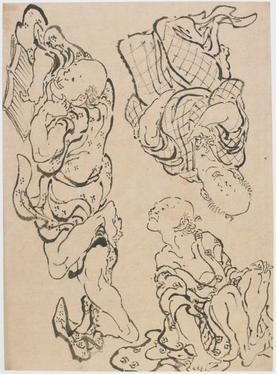 Három alak, 18. század vége-19. század eleje. alkotó: Katsushika Hokusai