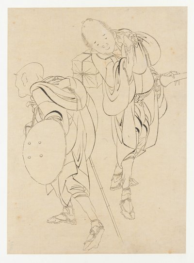 Utazók, 18. század vége-19. század eleje. alkotó: Katsushika Hokusai
