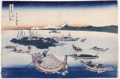 Tsukuda-sziget Musashi tartományban (színes fatömbnyomat) alkotó: Katsushika Hokusai