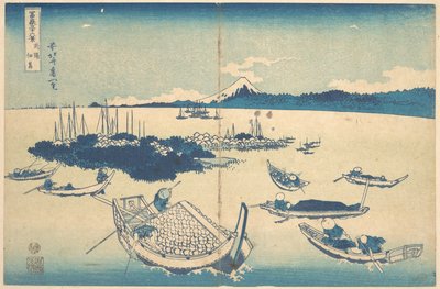Tsukudajima a Musashi tartományban (Buyō Tsukudajima), a „A Fuji-hegy harminchat látképe” (Fugaku sanjūrokkei) című sorozatból alkotó: Katsushika Hokusai