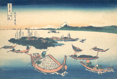 Tsukudajima Musashi tartományban Buyo Tsukudajima, a Thirty-six View... sorozatból, kb. 1830-32. alkotó: Katsushika Hokusai