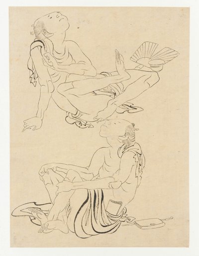 Két férfi pihen nyáron, Edo-korszak, 19. század. alkotó: Katsushika Hokusai