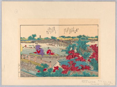 Két nő, akik a tájat nézik alkotó: Katsushika Hokusai