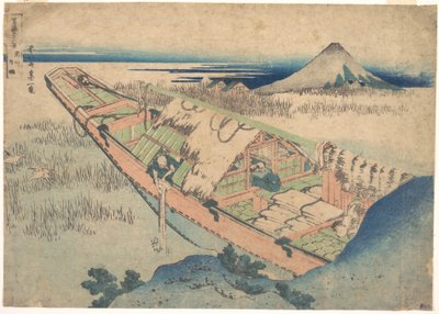 Ushibori a Hitachi tartományban (Jōshū Ushibori), a „A Fuji-hegy harminchat látképe” (Fugaku sanjūrokkei) című sorozatból alkotó: Katsushika Hokusai