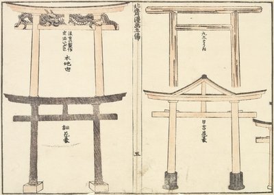A Torii ív különböző típusai, 1816 alkotó: Katsushika Hokusai