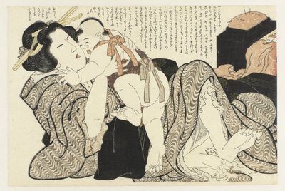 Nő gyermekkel Az Adonis növény (sorozat címe) Fukujuso (sorozat címe) alkotó: Katsushika Hokusai