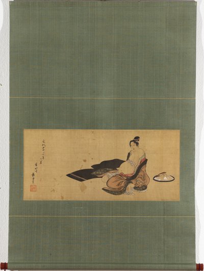 Szülő nő zilált ruhában Részlet alkotó: Katsushika Hokusai