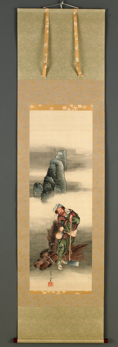 Favágó, Edo-korszak, 1849 (tinta és szín, selyem) alkotó: Katsushika Hokusai