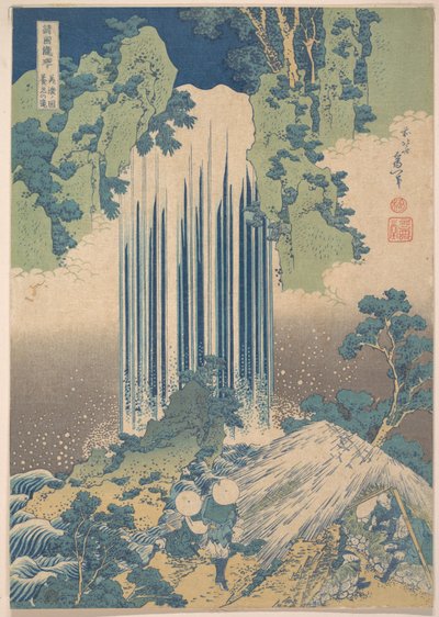 A Mino tartományban található Yōrō-vízesés (Mino no Yōrō no taki), a „Vízesések körutazása a különböző tartományokban” (Shokoku taki meguri) című sorozatból alkotó: Katsushika Hokusai