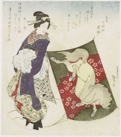 Nő állt a húr egy sárkány alkotó: Katsushika Taito II