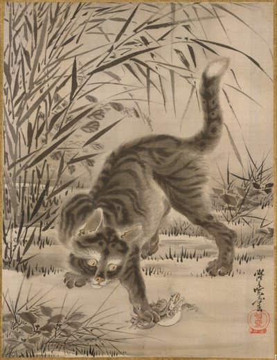 Békafogás, kb. 1887. alkotó: Kawanabe Kyosai