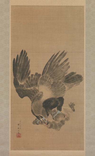 A sas megtámad egy majmot, 1885. alkotó: Kawanabe Kyosai
