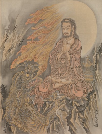 Shakyamuni a démonok meghódítása Shaka Goma-zu, kb. 1888. alkotó: Kawanabe Kyosai