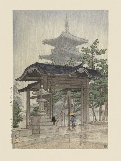 A Zensetsu-templom Sanshuban (1937) alkotó: Kawase Hasui