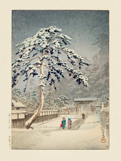 Ikegami Honmonji (Honmon-templom, Ikegami) (1931) alkotó: Kawase Hasui