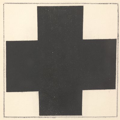 Fekete kereszt a "Szuprematizmus: 34 rajz" című kötetből. alkotó: Kazimir Severinovich Malevich