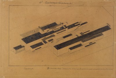 Modern épületek, 1923-1924 alkotó: Kazimir Severinovich Malevich