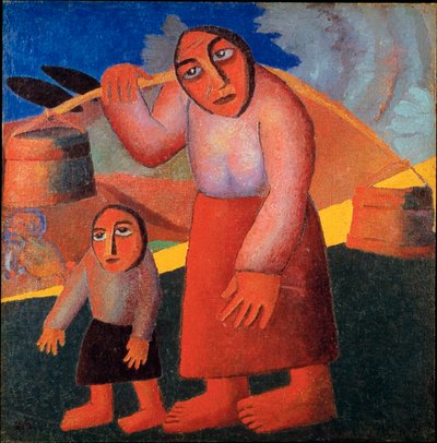 Vödrös paraszt Kasimir Malevic (Malevics, Malevich) festménye (1878-1935) 1911 V. 173x73 cm Amszterdam, Stedelijk Múzeum alkotó: Kazimir Severinovich Malevich