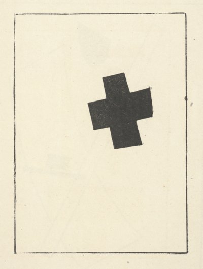 Small Black Cross, Tilted a "Suprematism: 34 Drawings" című kötetből. alkotó: Kazimir Severinovich Malevich