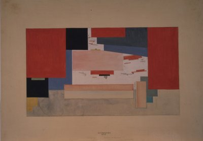 Szuprematizmus. Vázlat egy színházi függönyhöz alkotó: Kazimir Severinovich Malevich