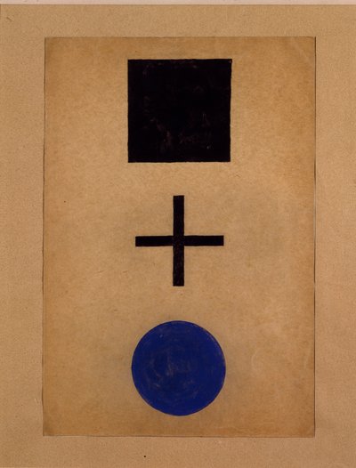 Szuprematizmus: négyzet, kereszt, kör Gouache festmény: Kazimir Malevich (Malevich, Malevich) (1878-1935) 1919-1920 Magángyűjtemény alkotó: Kazimir Severinovich Malevich