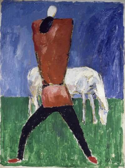 A fehér ló ember és ló, 1930-1931. alkotó: Kazimir Severinovich Malevich