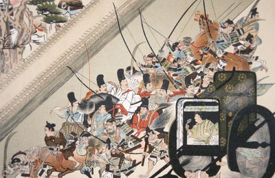 A kolostorban lévő Go Shirakawa császár elrablása Fujiwara Nobuyori által 1159-ben, 1200 körül alkotó: Keion Keion