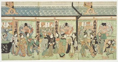 Az Ebisuya textilüzlet Owarichō Edo negyedében alkotó: Keisai Eisen