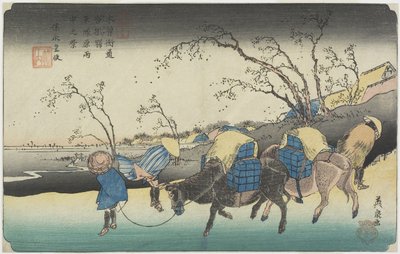 20. sz.: Hiratsukahara kilátása esőben a Kustukake állomás közelében, 1835-1836 alkotó: Keisai Eisen