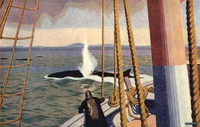 „Bálnavadászat az Antarktiszon”. alkotó: Keith Henderson