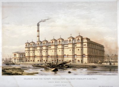 Magtár a Canada Wharf-on, Rotherhithe, London, 1860 alkotó: Kell Brothers