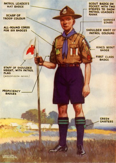 "Cserkész egyenruha és jelvények", 1944. alkotó: Kenneth Brookes