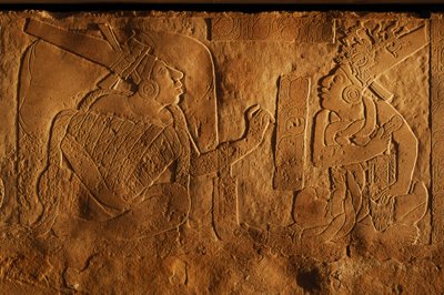 Templom 19 trónpad, Palenque, Mexikó, Akhal Mo Nab faragása, 2005 (fotó) alkotó: Kenneth Garrett