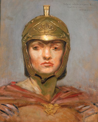 Study for Mural for Appellate Court Building, New York, Statute Law, Helmet for Figure of Force, alkotó: Kenyon Cox