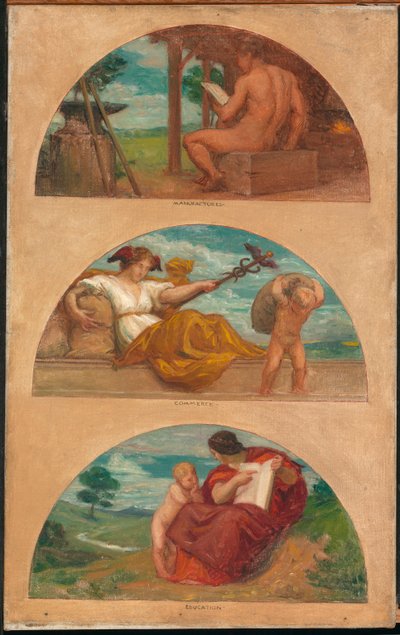 A civilizáció fejlődése: A kovácsműhely, a kereskedelem és az oktatás..., 1905-1906. alkotó: Kenyon Cox