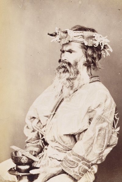 Ainu Man, 1890-es évek (zselatin ezüst nyomat) alkotó: Kenzô Tamoto