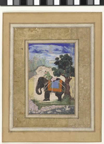 Elefánt és lovas Elefánt lovassal alkotó: Keshavdas (possibly)